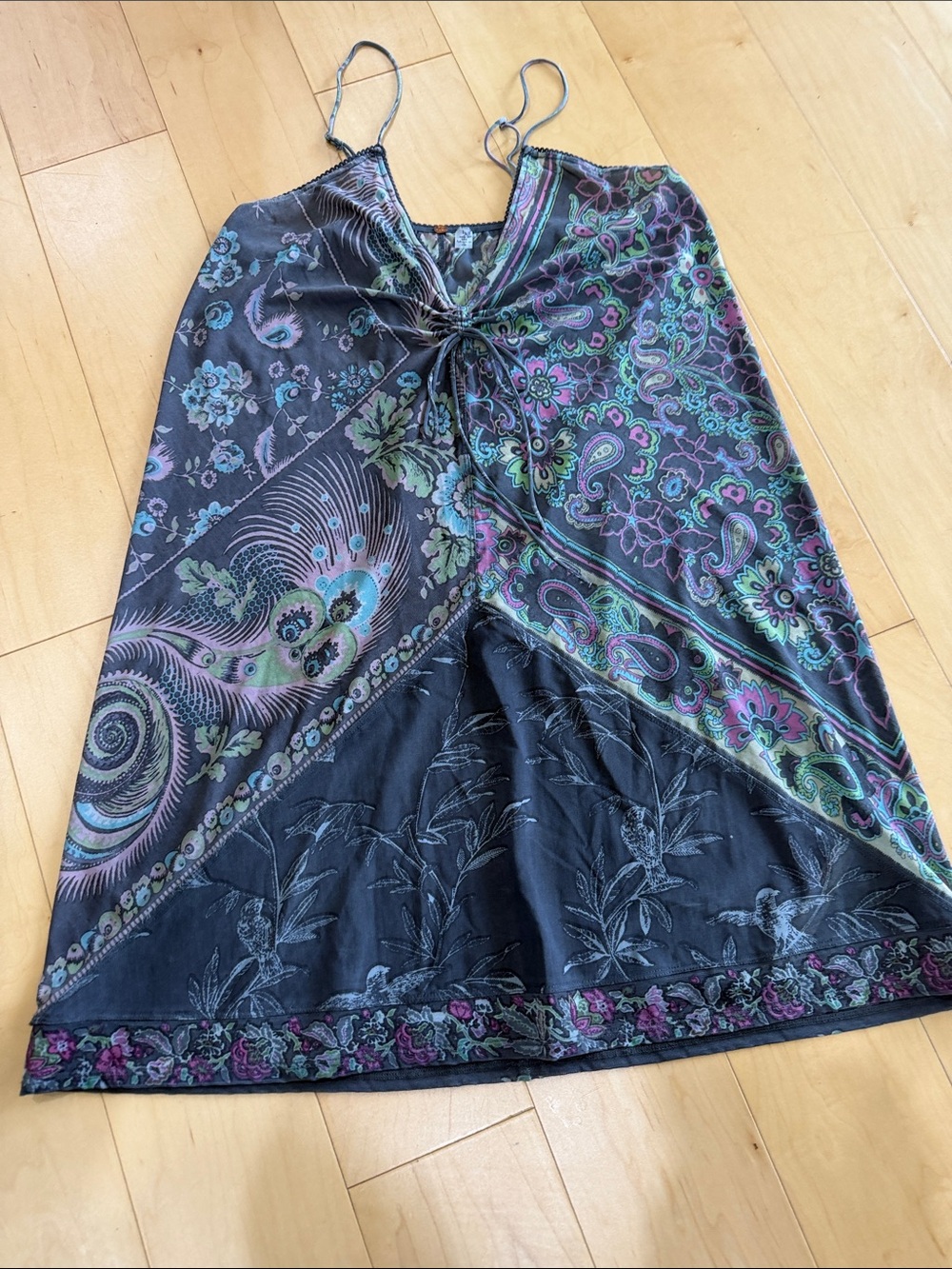 FP One grey pink paisley nightie lingerie - size L